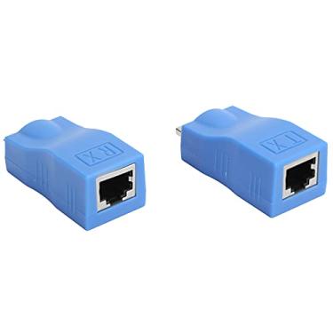 Imagem de SUNGOOYUE Extensor para RJ45, Kit Adaptador ABS Azul Com Suporte CAT-5e/6, Amplificador de Sinal 1080p de até 30 M, Conjunto de Transmissor e Receptor de 2,5 Gbps