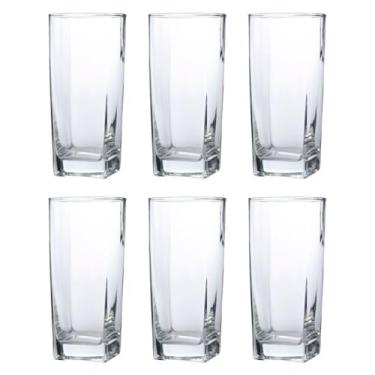 Imagem de Conjunto De Copos De Vidro Quadrados 320 Ml, Adequados Para áGua E Sumo(6,TRANSPARENTE)