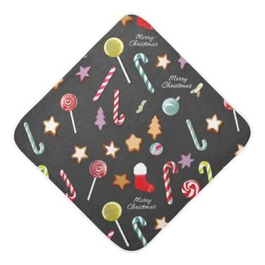 Imagem de Burbuja Christmas Elements Toalha de banho para bebê - Toalha com capuz de musselina macia e absorvente para recém-nascidos, 89 x 89 cm