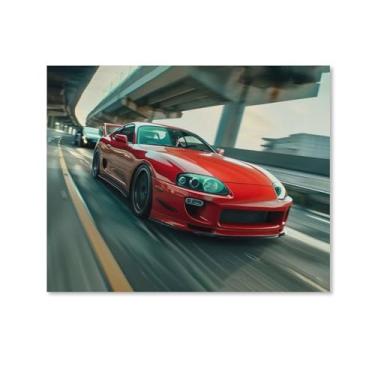 Imagem de HouLaiZhe Sup Drift Jdm Car Cool Posters Tela Estética Decoração de Quarto Pintura de Parede Impressões Sala de Galeria Decoração de Parede para Quarto Sala de Estar Escritório 11 x 14 polegadas (28 x