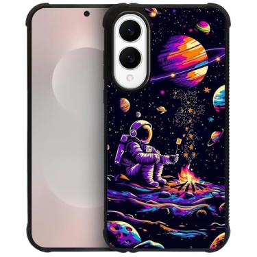 Imagem de CARLOCA Capa para Samsung Galaxy S25 Edge, design de churrasco astronauta à prova de choque com airbag de 4 lados, capa protetora de TPU antiarranhões e antiderrapante para homens e mulheres