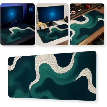 Imagem de Mouse Pad Gamer Profissional 60x30cm Impermeável Antiderrapante Bordas Costuradas Premium Setup Gamer (Verde)