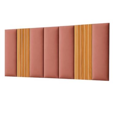 Imagem de Kit Placas Cabeceira Estofada com Ripado Modular Para Cama Box 45x20 Suede(ROSA,CAMA QUEEN E KING)