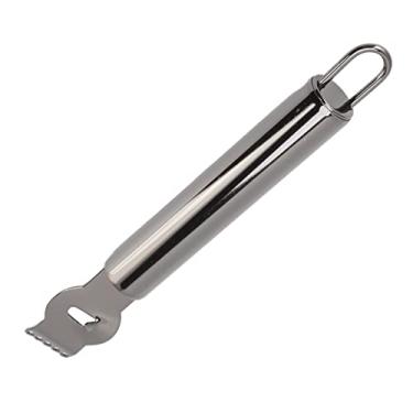 Imagem de Eujgoov Descascador de Limão Em Aço Inoxidável, Ferramenta Zester de Cozinha 304 Com Faca de Canal e Design de Furo para Descascar Laranja Cítrica Em Bares e Restaurantes de 6,5 Polegadas (Preto)