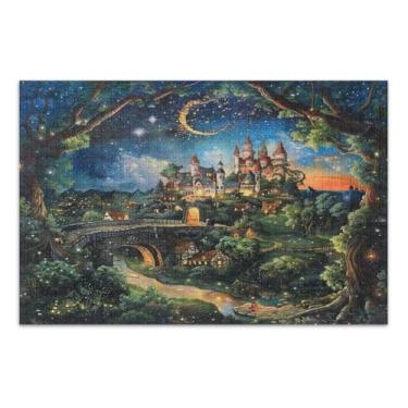 Imagem de Quebra-cabeças de castelo de conto de fadas 1000 peças, quebra-cabeças de fantasia para adultos, jogos para adultos