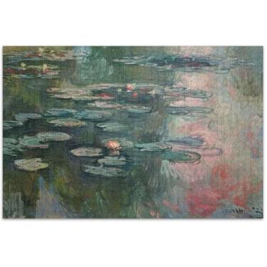 Imagem de Quebra-cabeça Claude Monet para adultos de lírio de água 500 peças, paisagem floral, exclusivo, presentes de elefante branco, engraçado, 51 x 35 cm
