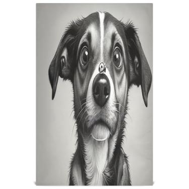 Imagem de Joisal Conjunto de toalhas de prato de inverno decoração de cozinha bonito preto cinza cachorro animal bonito chá toalhas de mão panos de prato absorventes 45 x 71 cm, 6 pacotes