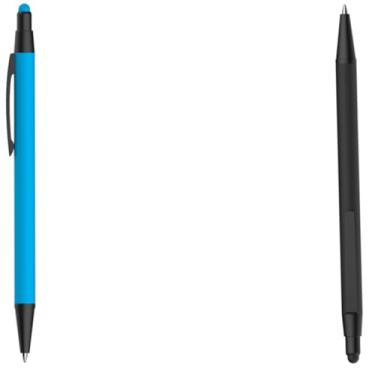 Imagem de Caneta Esferográfica Retrátil com Touch, Emborrachada em Metal, Escrita Azul, Ambidestra, para Adulto Design moderno para estudos (Azul Claro e Preto)