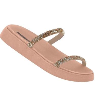 Imagem de SANDÁLIA PAPETE BIRKEN MOLECA 5469.118 TIRAS COM STRASS Cor:Creme;Tamanho:37