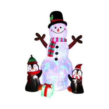 Imagem de Boneco De Neve Inflável De Natal De 6 Pés Com Luzes LED Rotativas OurW