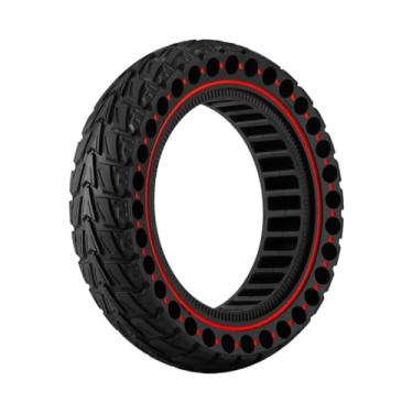 Imagem de IEUDNS Rodas de borracha para patinetes elétricos, fáceis de instalar, com estrutura alveolar, ideais para uso fora de estrada. Pneus de reposição para, Vermelho