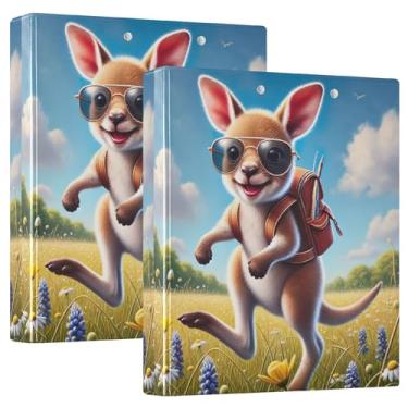 Imagem de Lindo fichário canguru de caminhada ao ar livre 3 argolas comporta 200 folhas, lindo anel floral, redondo, fichário, 31,5 x 27 x 6 cm, 1 pacote