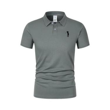 Imagem de Camisa Polo Masculina Oversized De Manga Curta Clássica Com Gola De Bo