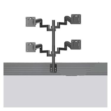 Imagem de BEGWVDJTP Divisória de tela de monitor placa de slot de cartão suporte de aumento de mesa console industrial ajuste de mesa de operação cabide telescópico 4 telas