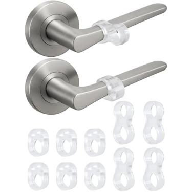 Imagem de Strongest Home Pacote com 12 + 8 protetores de parede para maçaneta de porta - protetor de parede transparente e invisível, rolha de chuveiro de vidro sem danos, sem adesivo, serve para todos os tipos