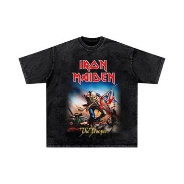 Imagem de Camiseta Unissex Vintage Lavada Hip Hop Rock Manga Curta Estilo Americ