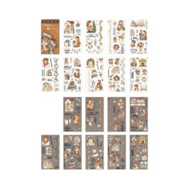Imagem de Livro De Adesivos PET De Natal 18 Peças À Prova d'Água Para Scrapbooki