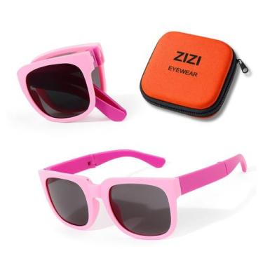 Imagem de Óculos de Sol Infantil dobrável ZIZI Kids - Uv400 + Estojo, ROSA