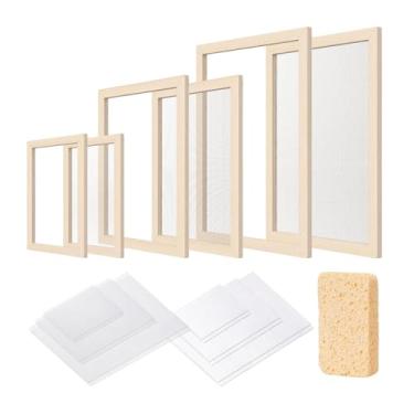 Imagem de Colaxi Kit para fabricação de papel com esponja absorvente, materiais para artesanato DIY, ideal para aulas de arte e oficinas escolares.