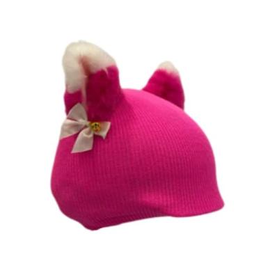 Imagem de oshhni Capa protetora de tricô para capacete de esqui, acessório criativo, fofo e macio para snowboard, esqui e skate, Orelha Vermelha Rosa