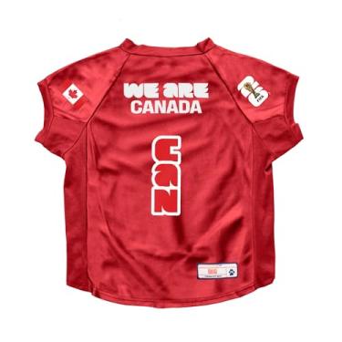 Imagem de Littlearth Camiseta elástica Big Pet - oficialmente licenciada pela Copa do Mundo da FIFA de 2026, equipe: Canadá, Tamanho: Grande (Costas: 61-96,5 cm; Circunferência do peito: 81-96,5 cm; Pescoço