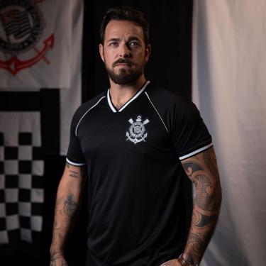 Imagem de Camisa Corinthians Black Series Dry Preta Masculina-Masculino