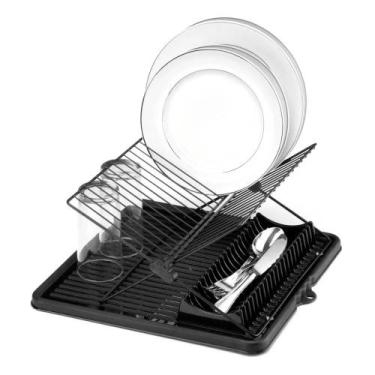 Imagem de Escorredor de Louças para 17 Pratos Flex Dobrável - Arthi Preto - ARTH