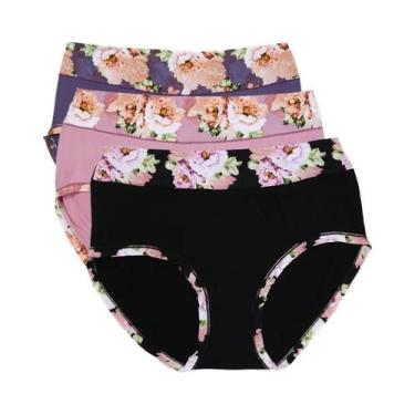Imagem de Calcinhas De Algodão Floral plus Size 3 Peças/Lote Lingerie Feminina 4