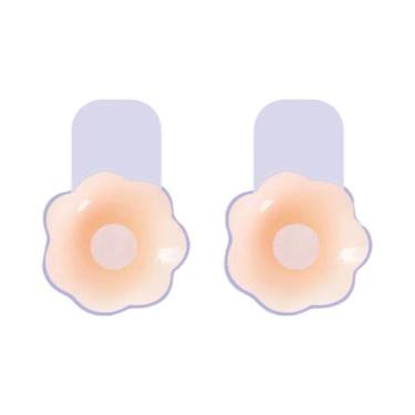 Imagem de Adesivo De Silicone Ultrafino Em Formato De Flor Circular Para Seios F