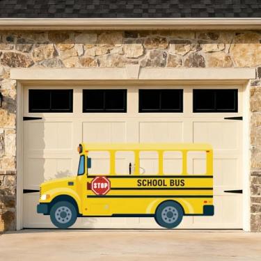 Imagem de WADORN Pano de fundo para decoração de ônibus escolar, 10 x 19 m, faixa de fundo de festa temática de volta às aulas, primeiro dia de ônibus escolar, adereços grandes de cabine de fotos para decoração