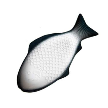 Imagem de Prato em forma de peixe Prato de peixe Travessa de cerâmica criativa Prato de armazenamento de lanches decorativos para restaurantes em casa (23 cm branco) (Color : Dark Green 2)