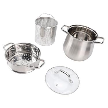 Imagem de aqxreight Pote de Sopa Anti-escaldadura, Antiaderente, Fundo Composto Espessado, Panela de Sopa de Aço Inoxidável Com Tampa, Cesta de para Conjunto de Cozinha 1 e Longo, Ambos Oferecendo para Este