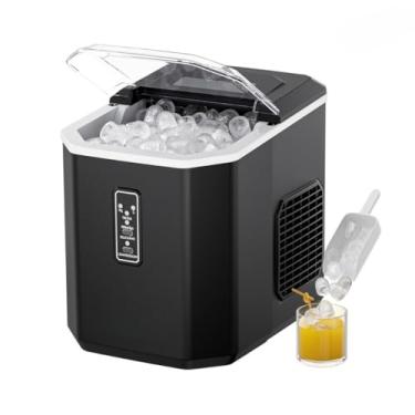 Imagem de Máquina de Gelo Portátil Automática 12KG/Dia 110V-127V – Eficiente e Ideal para Uso Profissional e Doméstico(Preto 110V)