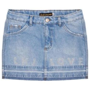 Imagem de Saia Juvenil Look Jeans Curta Jeans - UNICA - 16-Feminino