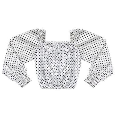 Imagem de Blusa Juvenil Look Jeans Ombro-a-Ombro Branca - UNICA - 4-Feminino