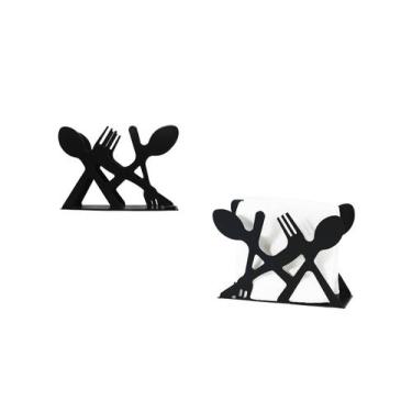 Imagem de Porta Guardanapo Decorado Garfo Colher Inox Gourmet Elegante - Wincy