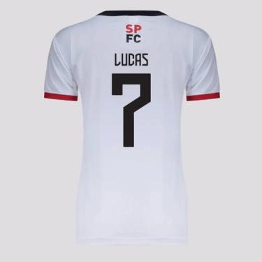 Imagem de Camisa São Paulo Tela 7 Lucas Feminina Branca - Braziline, GG