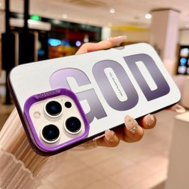 Imagem de HYUEKOKO "GOD HAS A Plan for You, capa de telefone para iPhone 12 e iPhone 12 Pro, linda moda impressão de letras e estética design simples, capa macia de TPU fino à prova de choque para meninas