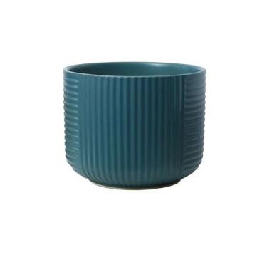 Imagem de KHUTRW3D Vaso de cerâmica para plantas de interior, vasos de flores com orifícios de drenagem, vasos para plantas, decoração de jardim doméstico (azul) para ambientes internos e externos
