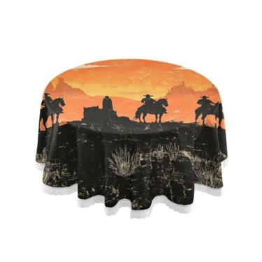 Imagem de Qilmy Toalha de mesa redonda de palmeira de treliça verde, 152 cm, resistente à água, à prova de derramamento, capa de mesa grande para jantar de reunião de família em ambientes internos e externos