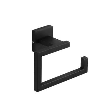 Imagem de Conjunto de acessórios de banheiro ouro preto fosco suporte de toalha de parede suporte de papel rolo anel de toalha gancho de roupão conjunto de ferragens de aço inoxidável, SR, suporte de papel