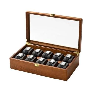 Imagem de Caixa Organizadora De Relógios Multifuncional Grande Com 10 Compartime