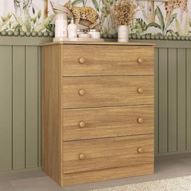 Imagem de Cômoda Infantil 65cm com 4 Gavetas Encanto Multimóveis Mp4427 Madeirado