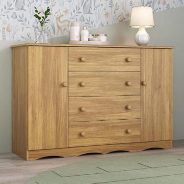 Imagem de Cômoda Infantil 125cm 2 Portas e 4 Gavetas Realeza Multimóveis Mp4455 Madeirado