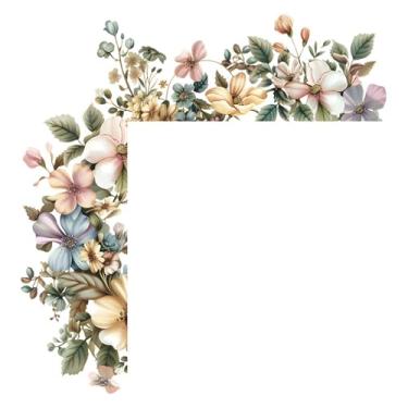 Imagem de Achang Adesivos de parede de plantas flores pintadas e folhas verdes adesivos de porta decoração de parede descascar e colar para sala de estar quarto TV parede decoração de sala de aula