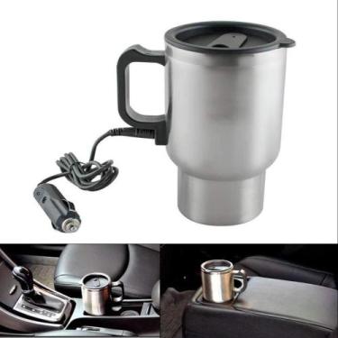 Imagem de Caneca eletrica 12v inox termica garrafa copo automotivo aquecedor caf