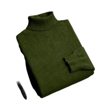 Imagem de Suéter Masculino Slim Fit De Tricô Gola Alta Outono Alta Qualidade Ant