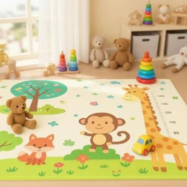 Imagem de Tapete Infantil Emborrachado Dobrável Atividades Educativo Dupla Face