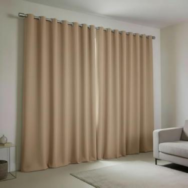 Imagem de Cortina Blackout em Tecido - Corta Luz - Sala - Quarto - Escritório (Avelã, 4,00 x 2,70 Metros)