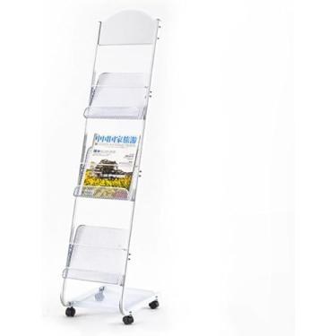 Imagem de LaYiQimn Porta-revistas para escritório, sala de estar, 3 bolsos, folheto, catálogo, armazenamento, lobby, organizador de letras, em forma de L